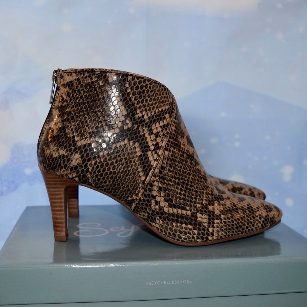 Seychelles Python-Embossed Leather Bootie 8 - Picture 2 of 13